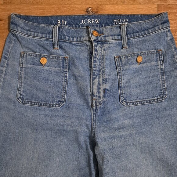 S/S2024 31Tall J. Crew Sailor Denim Trouser in Blue River Wash 31/12 Tall - Picture 3 of 9